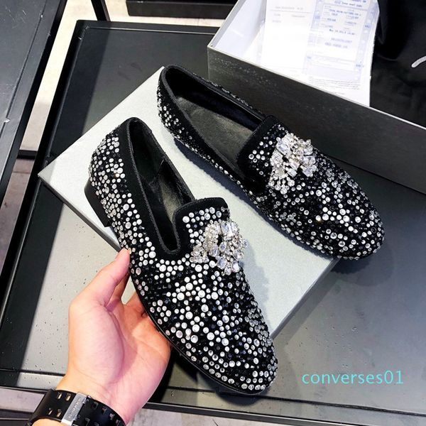 

h1018 2019 новый дизайнерские кроссовки low шипы вышивка flats обувь для мужчин и женщин кожаные кроссовки дизайнерская обувь партии обувь 0, Black