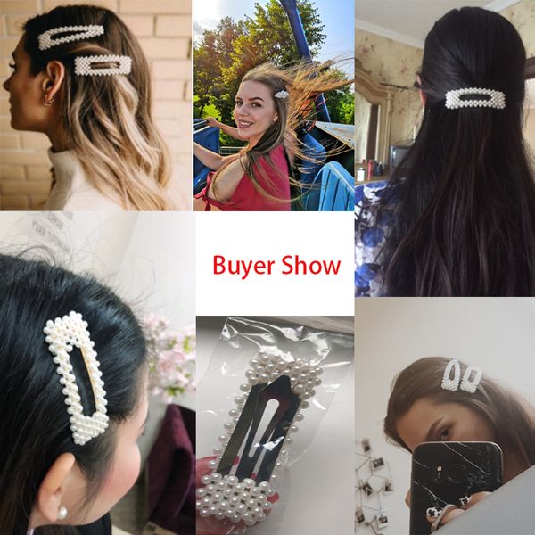 

new fashion pearl hair clip for women elegant korean design snap barrette stick hairpin hair styling accessories hair pins