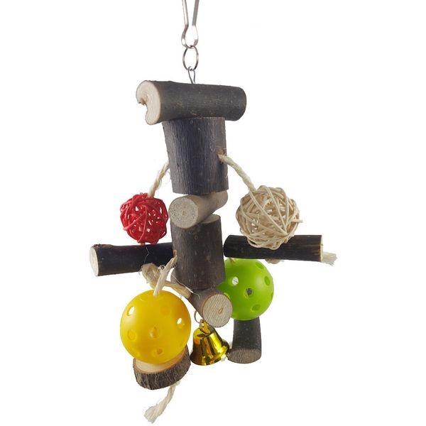 

natural solid wood parrot gnaw toys bring skin gnawing wood string group hair