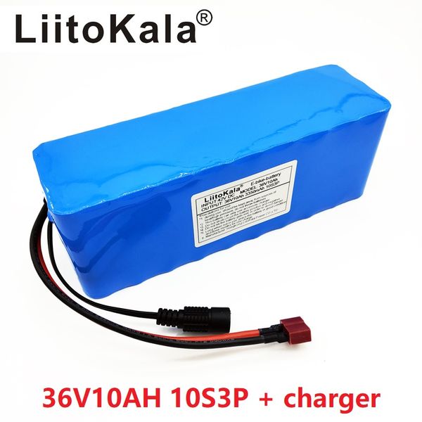 

liitokala 36 v 10ah 10s3p 18650 rechargeable battery, modified bikes, electric vehicle battery charger li-lon + 36v 2a charger