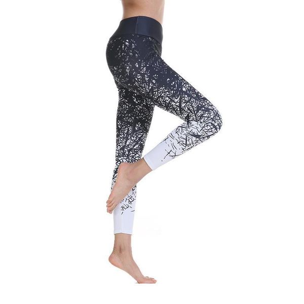 

women fashion printed yoga pants fitness sports elastic tights running slim leggings stretch trousers