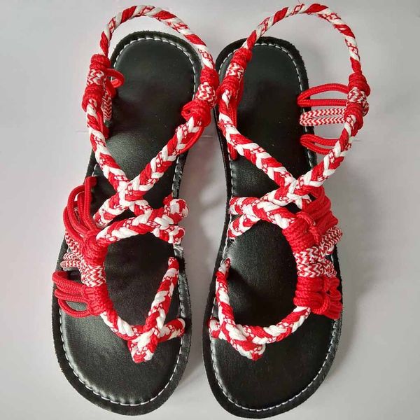 

vogue summer women sandals nice fashion bandage flat sandals women casual shoes flip flops red beach shoes, Black