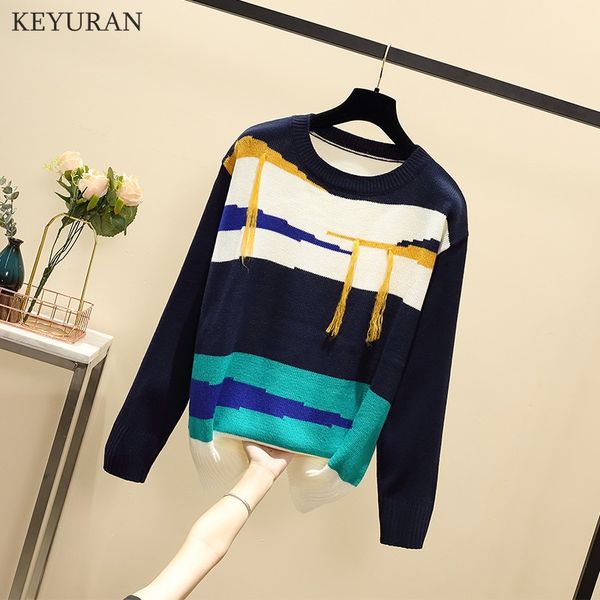 

2019 autumn winter sweater women round neck pullover knit sweater large size loose long sleeves women bottom shirt, White;black