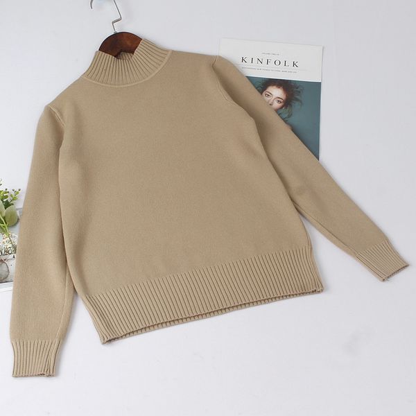 

gigogou thick autumn winter warm women pullover sweater basic casual turtleneck sweater soft warm female jumper, White;black