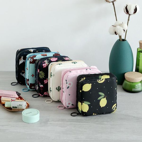 

waterproof tampon storage bag cute sanitary pad pouches portable makeup lipstick key earphone data cables organizer