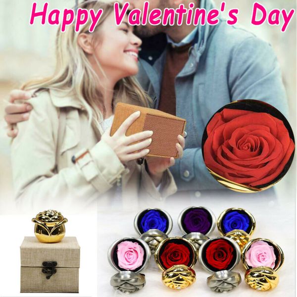 

decorative flowers & wreaths preserved flower eternal rose unwithered valentine's day gift girlfriend 24k gold foil