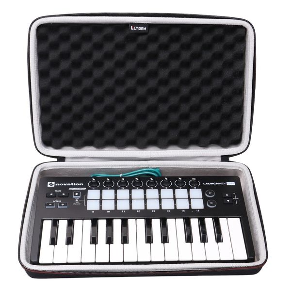 

ltgem eva hard case for novation launchkey mini 25-note usb keyboard mk2 controller - travel protective carrying storage bag, Black;red