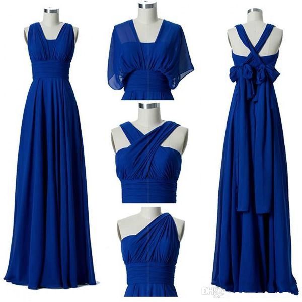 

2020 new convertible chiffon bridesmaid dresses custom made a line garden beach boho wedding guest dress floor length 4631, White;pink