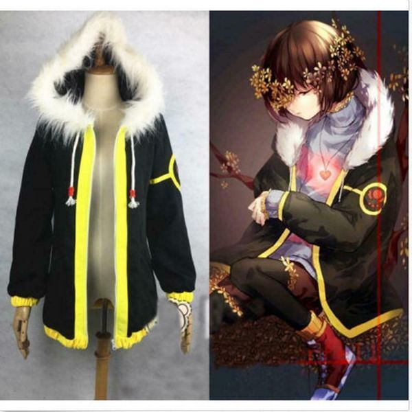 

anime undertale frisk coat cosplay costume jacket custom-made, Black;red