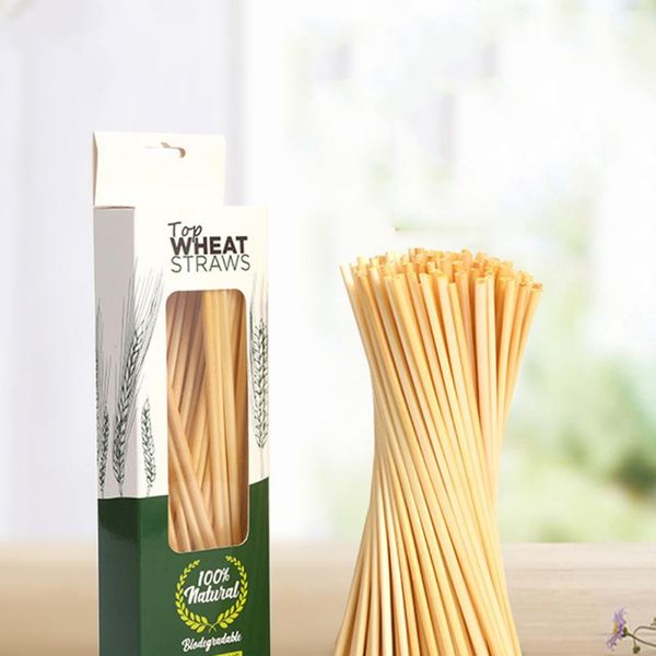 

100pcs / pack 20cm natural wheat straw environmentally friendly straw bar kitchen accessories portable drinking straws