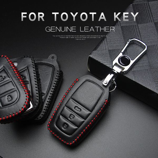 

leather car key case cover for auris corolla avensis verso yaris aygo scion tc im 2015 2016 hilux fortuner land cruiser