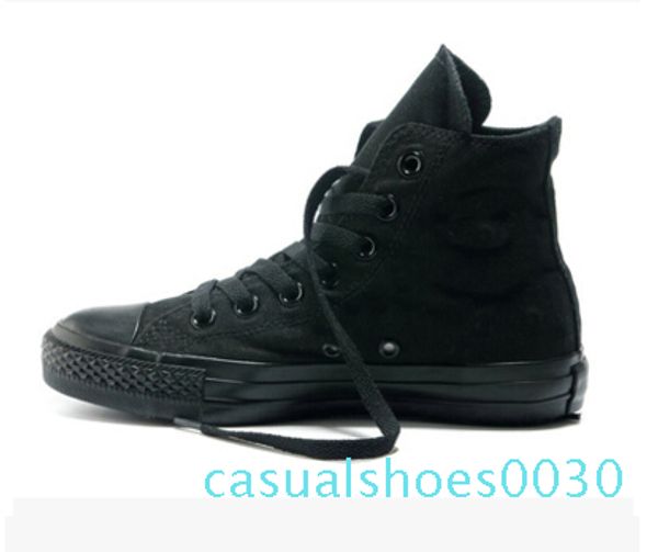 

2016 drop shipping new unisex low-top high-top adult women's men's canvas shoes 13 цветов шнуровка повседневная обувь кроссовки обувь c30, Black