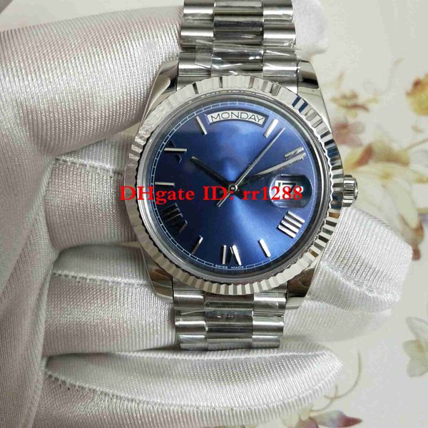 

BP factory New strap Watch Oyster Perpetual DAY DATE 228239 blue dial 40mm Roman alphabet 2813 Movement Automatic Mens Watches Wristwatches