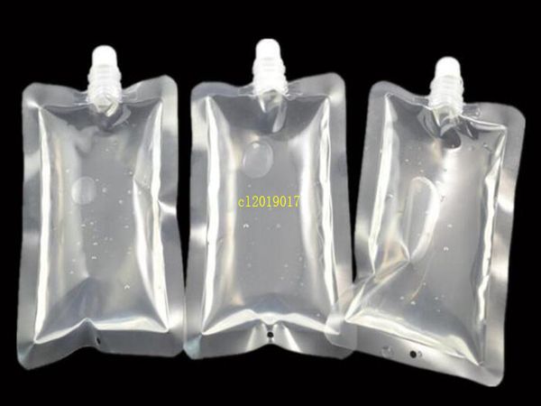 100pcs 250-500ml Stand-up bebida Embalagens plásticas Bag bico Bolsa para Juice bebidas Leite Líquido café sacos