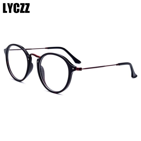 

lyczz 2019 new cat eye frame flat eyewear frame fashion retro trend acetate spectacle men women optical frames, Black