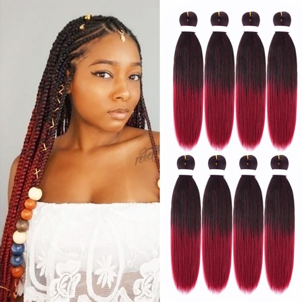Braiding Hair Pre Stretched Layed Perm Yaki Ez Braids Ombre Color