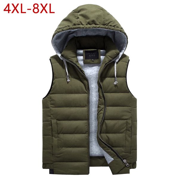 

winter cotton vest for men classic 2019 warm thick male casual parka outerwear sleeveless jacket hoodie 4 colors brand waistcoat, Black;white