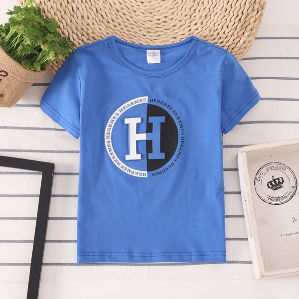 

kids shirt round neck 2019 boys childrent shirt children's t-shirt, White