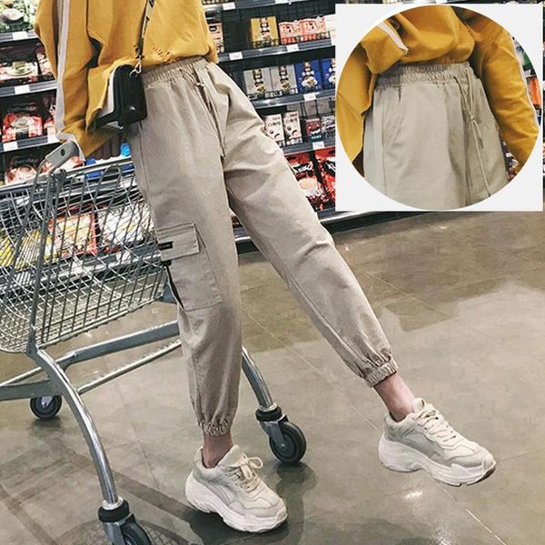 

outdoor women high waist casual sport loose trouser spring and summer female solid color running jogging slim harem pants, Black;blue