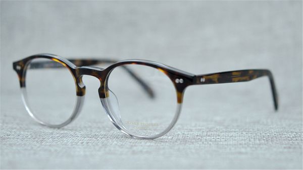 

men optical glasses frame oliver eyewear brand vintage round eyeglasses frames for women myopia glasses ov5241 with original box, White;black