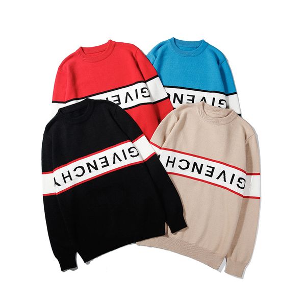 

fashion designer sweaters for mens womens 2019 mens long sleeve letter print sweaters men women luxury clothing asian size 4 colors, White;black