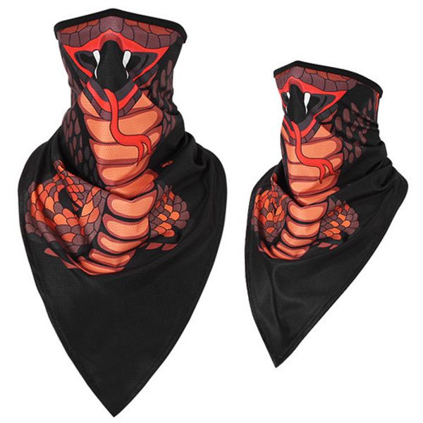 

men/women long triangle animal mask magic hood quick-drying sand-proof breathable outdoor riding collar towel towel mask scarf, Black