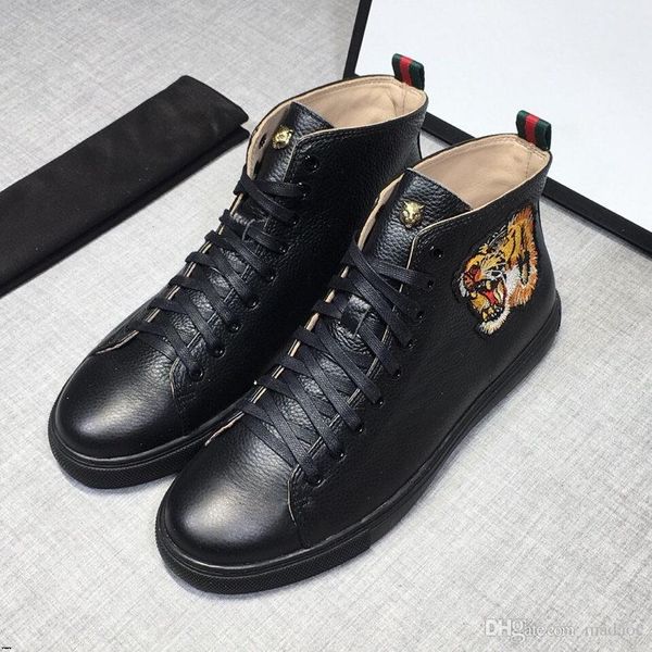 

19fw мода осень зима мужская обувь лоскутное квартиры кроссовки высокий топ мужская обувь холст мужчины повседневная обувь большой размер 45, Black