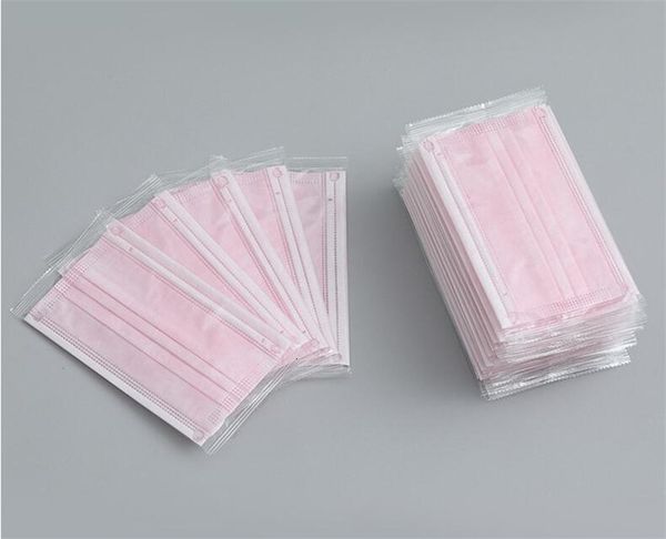 

ready to pink face ship ply masks black/white/pink pollution nonwoven 3ply anti dust pm2.5 ear loop mask 3 layers facemasks xd7n