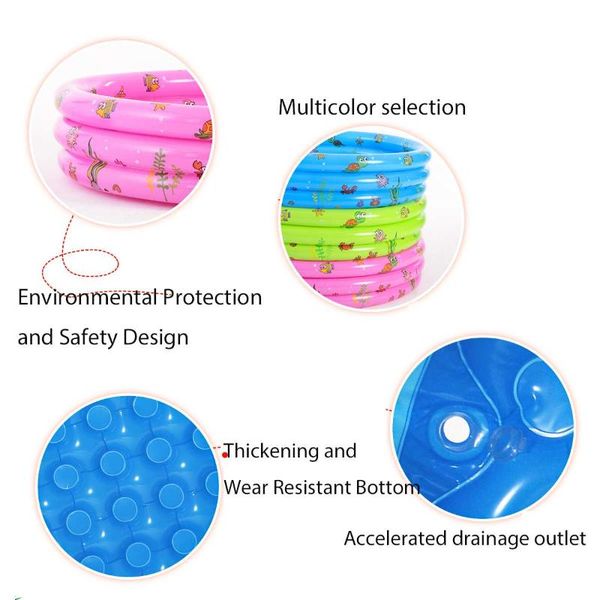 

100cm safe pvc cartoon animal round children swimming pool child piscina dry pool kids inflatable tank outdoor toy