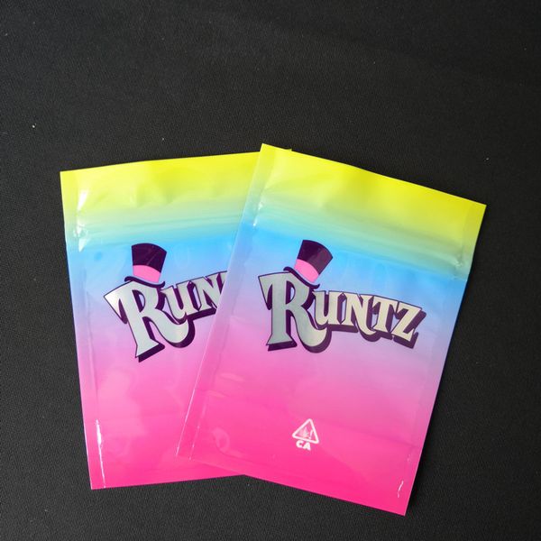 

selling runtz mylar 3.5g bags childproof packaging resealable reusable pouch smell proof bags to contain dry herb flowers