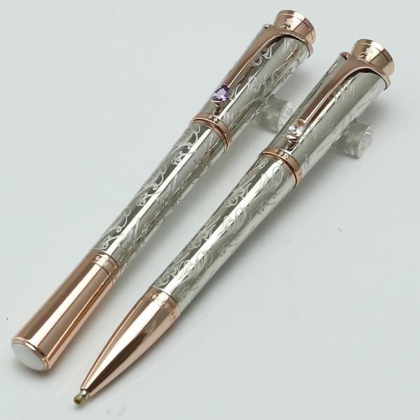 

promotion grace of mt silver pattern engraved roller ball pen ballpoint pen school office stationery luxury writing ball pens, Blue;orange