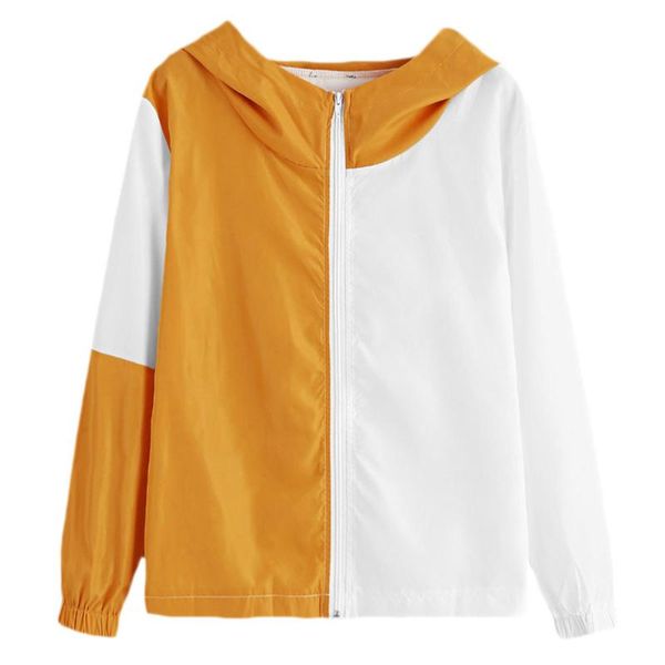 

harajuku womens long sleeve patchwork hooded jackets thin skinsuits zipper outdoor sportwear running coat for female 2019, Black;red