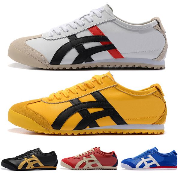 

leather onitsuka tiger running shoes for men women runners trainers sneakers black white gold olive red canvas athletic sports shoes, White;red