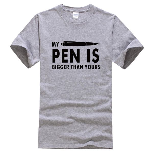 

t-shirts funny my pen is bigger than yours letter 2019 summer short sleeve men's t-shirt casual quality kpop jersey, White;black