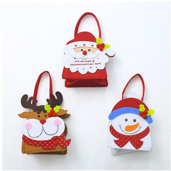 

2018 christmas cartoon candy christmas felt portable gift bag innovative elk snowman santa claus gift decoration kids candy bag