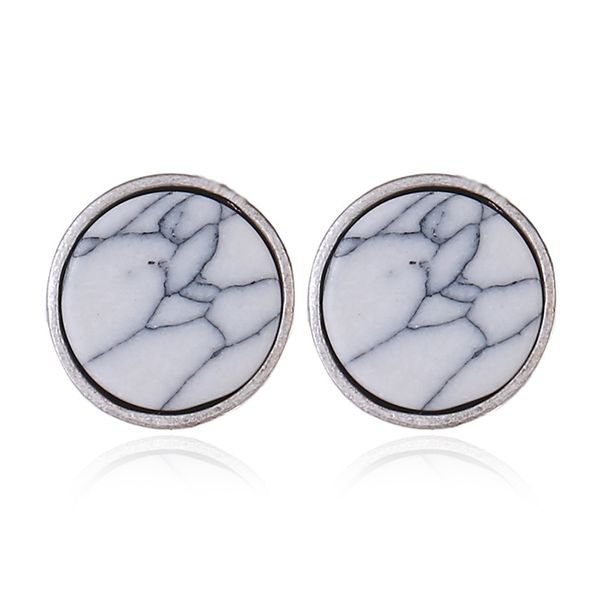 

этнический-style новые серьги бирюза серьги корейский стиль marble ретро цинковый сплав круглый кристалл серьги аксессуары, Golden