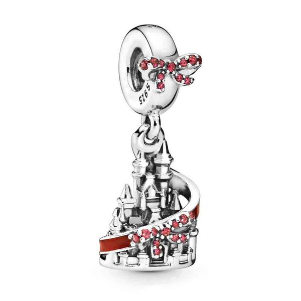 

зима мультфильм замок шарм стерлингового серебра 925 кулон подвески бусины подходят pandora стиль браслеты ожерелье diy женщины рождественск, Bronze;silver