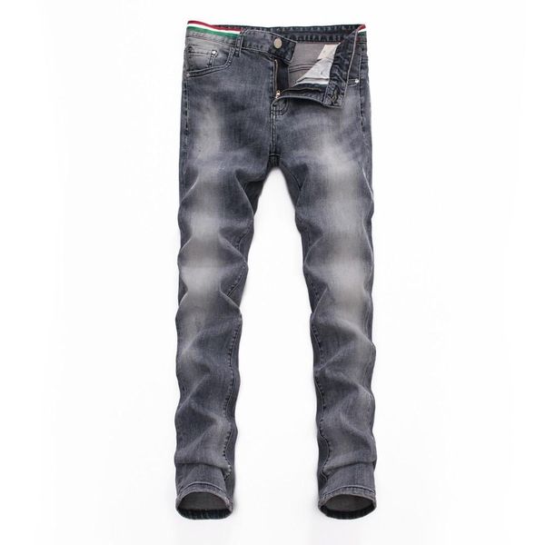 

men's jeans bottoms tooling denim 2019 new products trend slim fit comfortable fashion three-color stripes at the beltm, Blue