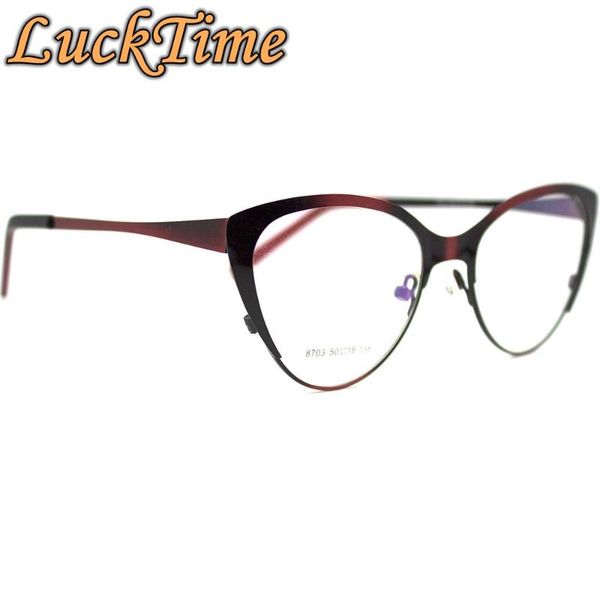 

lucktime fashion alloy women glasses frame cat eyes myopia glasses frame women lucky time prescription eyeglass frames #8703, Black