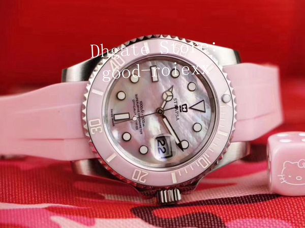 

Top Мужские Автоматические Asia 2813 Baselworld Часы Мужчины Розовый Керамический Перламут