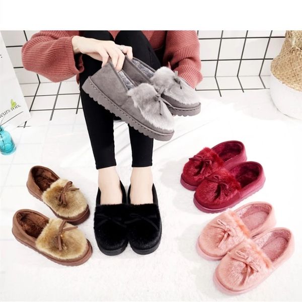 

Snow Boots Woman 2019 Winter Women Ankle Boot Korean Fashion Plus Size Flat Booties Keep Warm Ladies Cotton Shoes Botas, Red