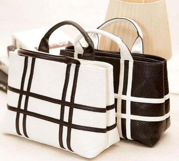 

new ladies women's plaid stripes leather handbag totes shoulder bag crossbody messenger bag