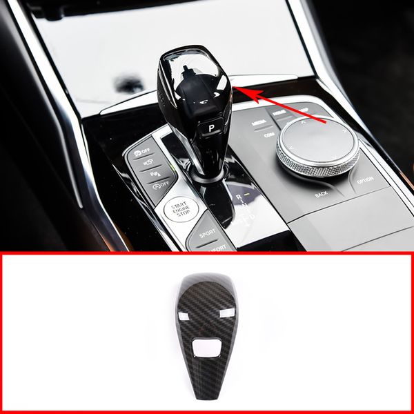 

carbon fiber style abs car gear shift head trim sticker for bmwg20 g28 325 3 series 2020 left hand drive car accessories