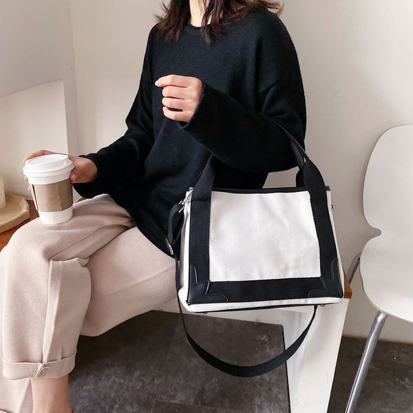 

крупнотоннажный холщовый мешок 2020 дамы новой портативного хита цвета сумка мода дикого плечо плечо