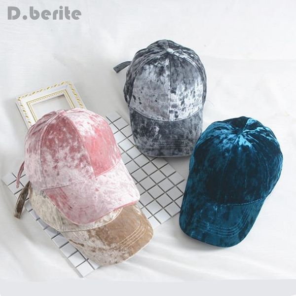 

velvet baseball cap for women casual outfits mens sun truck hat sports embroider fashion adjustable solid new caps ylm9374, Blue;gray