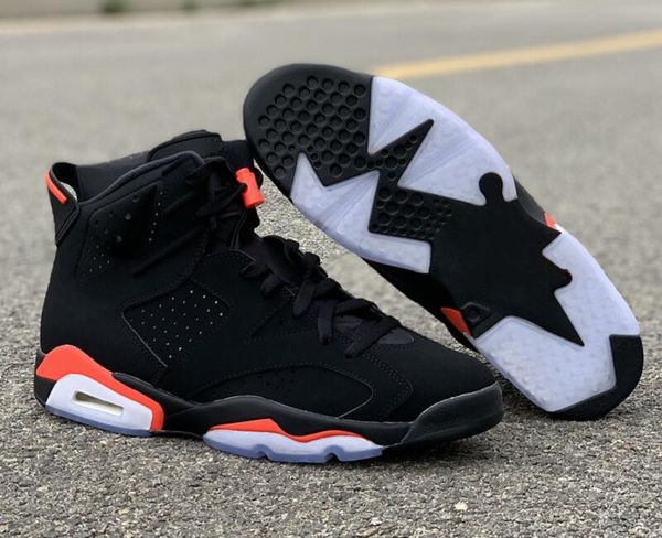 

authentic quality 6 black infrared man designer basketball shoes vi 2019 release og woman fashion trainers 384664-060 come with box, White;red