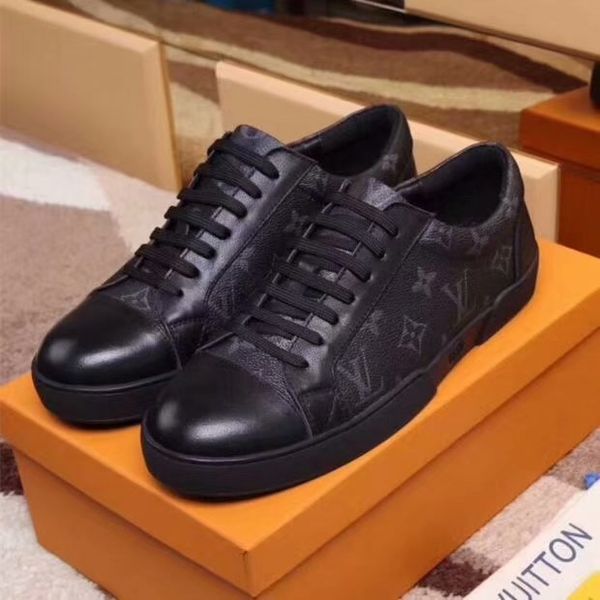 

2020 fashion shoes luxury bsneakers with classic stripe real leather 5 colors flats leisure couple shoes size 38-46, Black