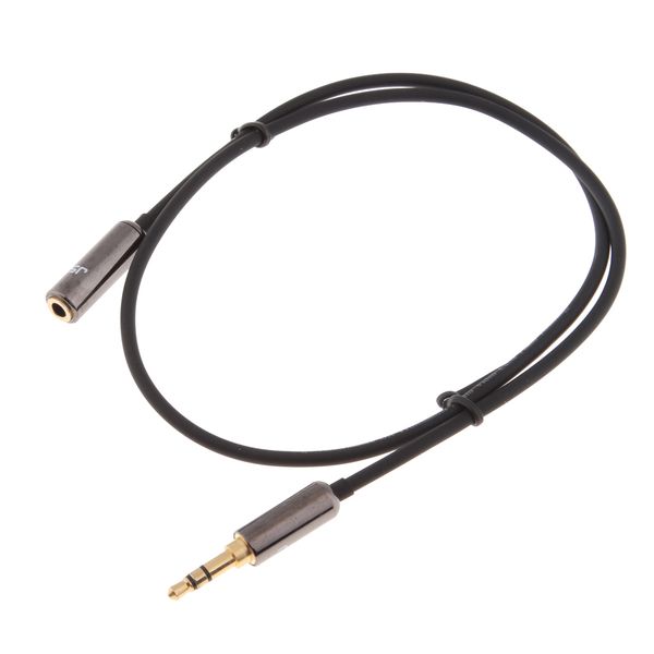 

3.5mm male to female auxiliary stereo audio headphone extension cable black
