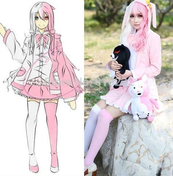 

danganronpa 2 monomi розовый белый кролик униформа платье наряд аниме косплей костюмы, Black