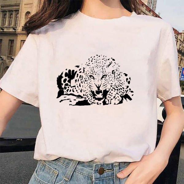 

leopard лето свободные короткие рукава мужчины футболка casual печати женщины tshirt прохладный o-образным вырезом футболка мужская майка, White